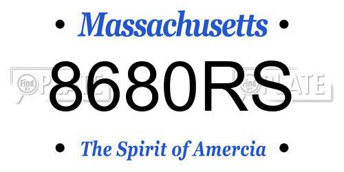 8680RS Massachusetts License Plate