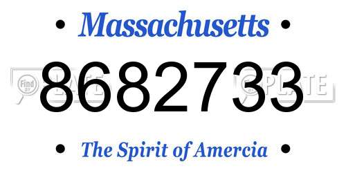 8682733 Massachusetts License Plate