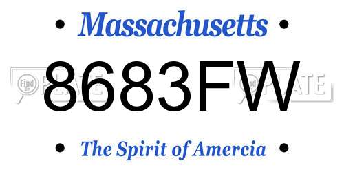 8683FW Massachusetts License Plate