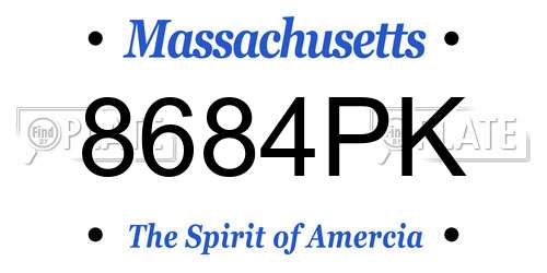 8684PK Massachusetts License Plate