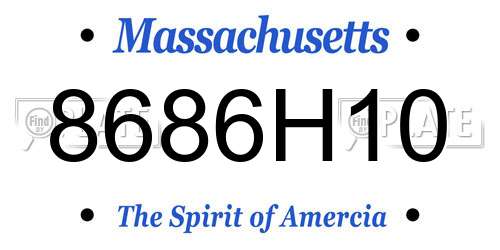 8686H10 Massachusetts License Plate