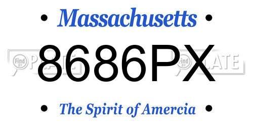 8686PX Massachusetts License Plate