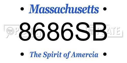 8686SB Massachusetts License Plate