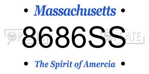 8686SS Massachusetts License Plate