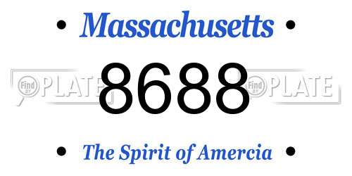 8688 Massachusetts License Plate