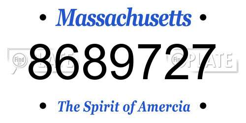 8689727 Massachusetts License Plate