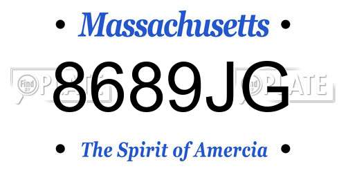 8689JG Massachusetts License Plate