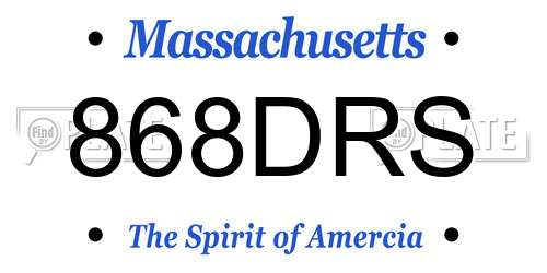 868DRS Massachusetts License Plate