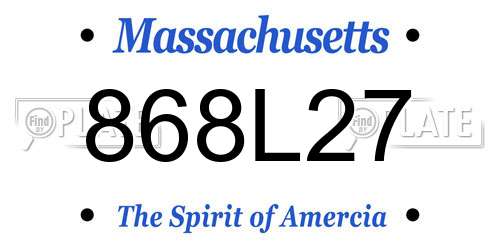 868L27 Massachusetts License Plate