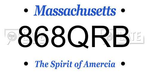 868QRB Massachusetts License Plate