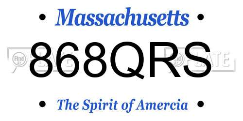 868QRS Massachusetts License Plate