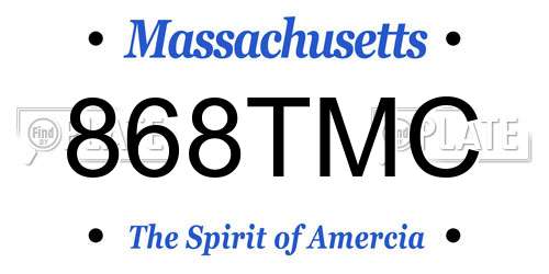 868TMC Massachusetts License Plate