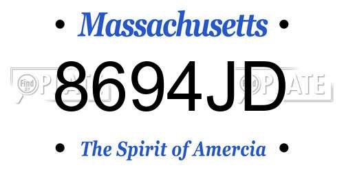 8694JD Massachusetts License Plate