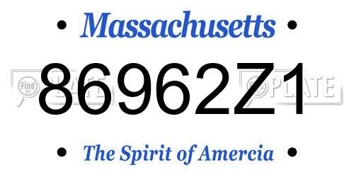 86962Z1 Massachusetts License Plate