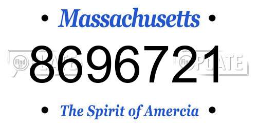 8696721 Massachusetts License Plate