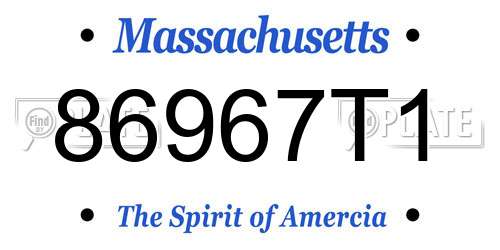 86967T1 Massachusetts License Plate
