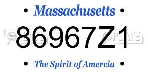86967Z1 Massachusetts License Plate