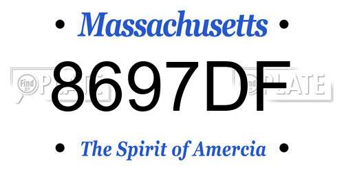 8697DF Massachusetts License Plate