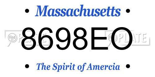 8698EO Massachusetts License Plate