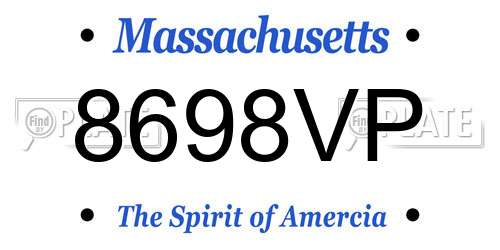 8698VP Massachusetts License Plate