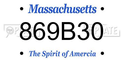 869B30 Massachusetts License Plate