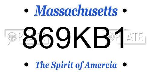 869KB1 Massachusetts License Plate
