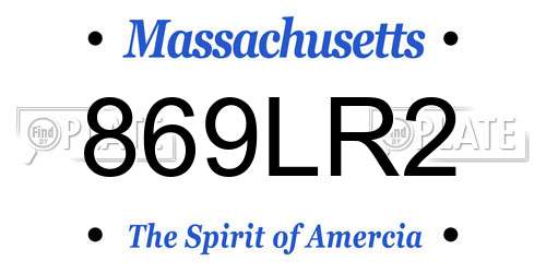 869LR2 Massachusetts License Plate