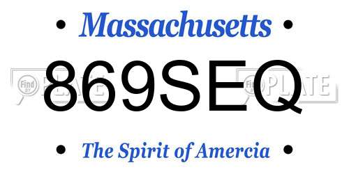 869SEQ Massachusetts License Plate