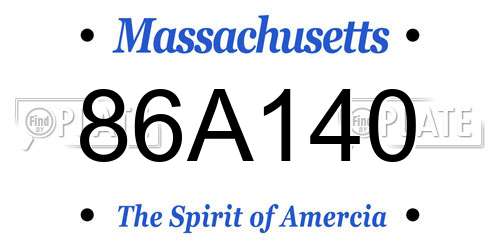 86A140 Massachusetts License Plate