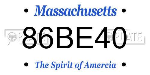86BE40 Massachusetts License Plate