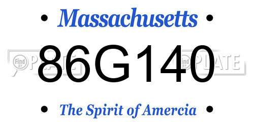 86G140 Massachusetts License Plate