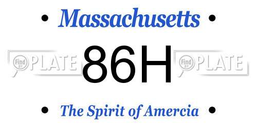 86H Massachusetts License Plate