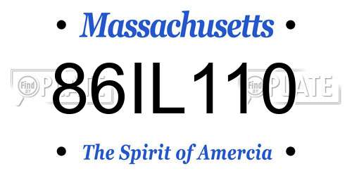 86IL110 Massachusetts License Plate