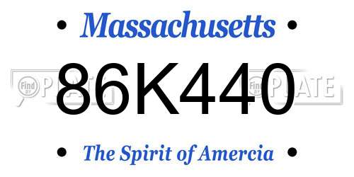 86K440 Massachusetts License Plate