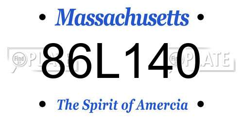 86L140 Massachusetts License Plate