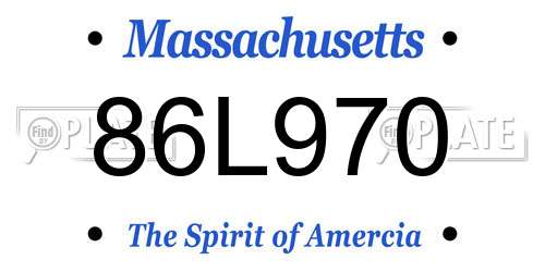 86L970 Massachusetts License Plate