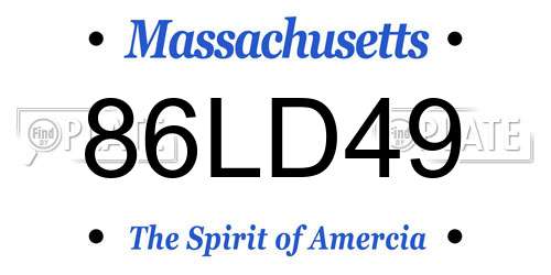 86LD49 Massachusetts License Plate