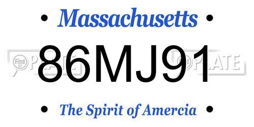 86MJ91 Massachusetts License Plate