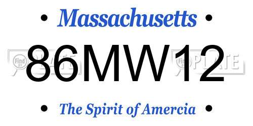86MW12 Massachusetts License Plate