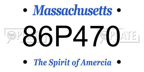 86P470 Massachusetts License Plate