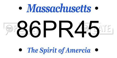 86PR45 Massachusetts License Plate