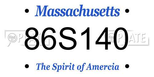 86S140 Massachusetts License Plate