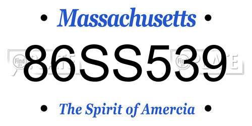 86SS539 Massachusetts License Plate