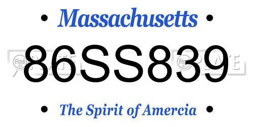 86SS839 Massachusetts License Plate