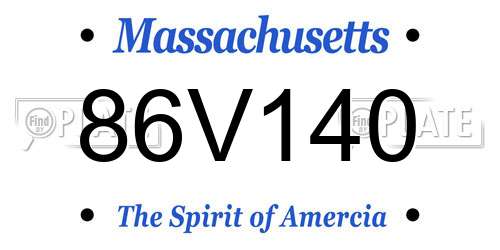 86V140 Massachusetts License Plate