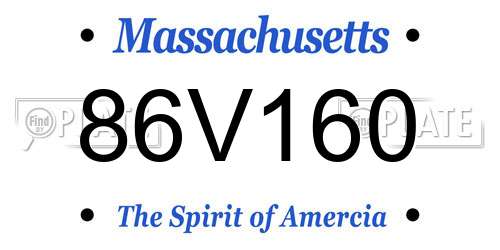 86V160 Massachusetts License Plate
