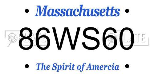86WS60 Massachusetts License Plate