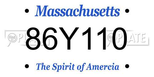 86Y110 Massachusetts License Plate