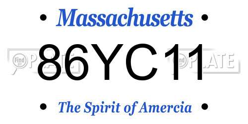 86YC11 Massachusetts License Plate