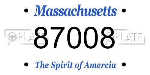 87008 Massachusetts License Plate